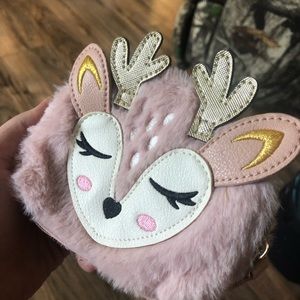 Blush pink fawn coin purse